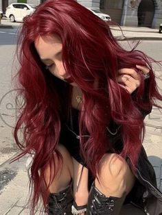 Wine Hair Color, Cherry Red Hair, Wine Red Hair, Red Hair Inspo, Wine Hair, Cherry Hair, Dyed Red Hair, Dark Red Hair, Dyed Hair Inspiration