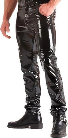 ★Product Description for Men's & Boys 100% ✔ Genuine Lambskin High Shine Patent Leather Motor Biker pants Straight Straight Jeans Style Straight Jeans Style  Pants and slant Hip pockets Fantastic figure Design patent leather pants with a very Beautiful ♥ attractive look.Perfect for cocktail/ evening parties, nightclub, dance halls, proms, bar, club wear etc.(because Fashion always say look at this) ★PLEASE NOTE : ALL SIZES ARE AVAILABLE AS PER  SIZE CHART OR POSTED BELLOW  X-SMALL = SMALL = Medium = LARGE = X-LARGE = 2X-LARGE = 3X-LARGE PLEASE ✔ NOTE :WE ACCEPT CUSTOM ORDER ALSO  We Accept order in Bulk Quantity Also.   THANK YOU FOR PURCHASING WITH US Show Rock, Band Performance, Patent Leather Pants, Club Stage, Straight Cut Jeans, Stage Show, Stage Performance, Men Model, Wet Look