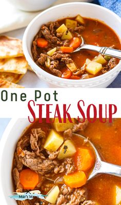 one pot steak soup with carrots and potatoes