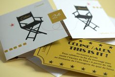 three different types of business cards on top of each other with black and yellow designs