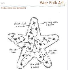 a drawing of a starfish with the words we folk art on it and instructions to make