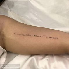 a woman's arm with the words in cursive writing on it that says, be every thing there is a reason