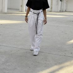 "Pants For Women, White Pants, Japanese Clothing This one is a very trendy high-wasted pants. It is shaped precisely for extravagant appearance. The belt is not part of the pants. It has been used to style them. If you wish to add the belt, please select the option pants + belt. You can style it with the top - https://etsy.me/2TeHIf3 ◈ Stylish and chic fashion is our shared dream! You can be sure that this piece is made with a lot of love and craftsmanship. ◈ S I Z I N G ◈ This item is available High-waisted Parachute Pants With Belt Loops For Summer, Summer High-waisted Parachute Pants With Belt Loops, Summer Parachute Pants With Belt Loops, White Baggy Ankle-length Cargo Pants, White Wide-leg Parachute Pants, White Straight Parachute Pants For Work, Straight Parachute Pants With Belt Loops, Baggy White Pants For Workwear, White Baggy Pants For Work