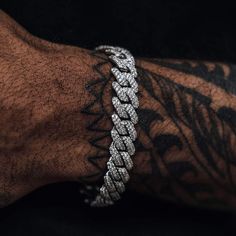 Diamond Prong Cuban Link Bracelet (12mm) - Pres Baguette Diamond Necklace, Cuban Link Bracelet, Style Hip Hop, Mens Gold Bracelets, Gold Chains For Men, Estilo Hip Hop, Diamond Cross Pendants, Diamond Chain, Cuban Link Chain