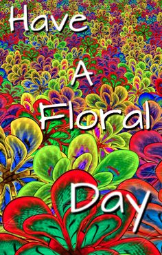 a field full of flowers with the words have a floral day