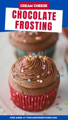 This Chocolate Cream Cheese Frosting recipe is silky smooth, easy to make, and full of chocolate flavor. Made with cocoa powder, it’s sturdy enough to pipe on chocolate cupcakes or used to fill for chocolate cake, but it’s still incredibly soft and creamy. #thecarefreekitchen #frosting #icing #creamcheese #chocolate #dessert #chocolatefrosting #creamcheesefrosting Cream Cheese Chocolate Icing, Chocolate Cream Cheese Frosting Recipe, Chocolate Frosting Easy, Homemade Chocolate Buttercream Frosting, Chocolate Buttercream Frosting Recipe, Easy Frosting, Frosting Recipes Easy