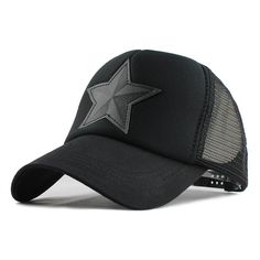 star patched baseball cap Casual Black Mesh Baseball Cap, Trendy Black Mesh Hat, Trendy Breathable Black Baseball Cap, Trendy Black Breathable Baseball Cap, Gardening Wedding, God Pray, Men's Outfit By Occasions, Men's Business Outfits, Men's Denim Style