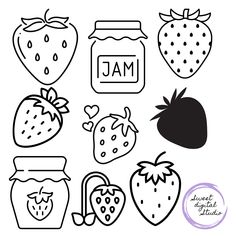 strawberry jam and other fruit coloring pages