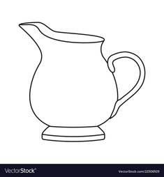 a line drawing of a pitcher