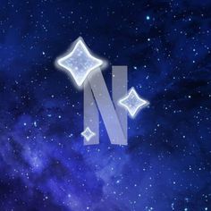 the letter n is surrounded by stars in the night sky