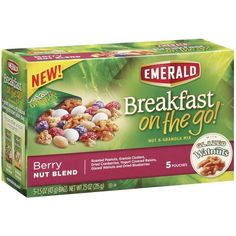 cereal breakfast on the go berry nut blend, 5 - count boxes / pack by emerald