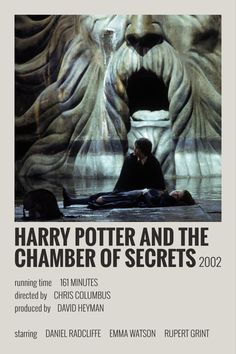 the poster for harry potter and the chamber of secrets, featuring two men in front of a lion