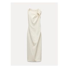 ZARA WOMAN COLLECTIONFitted dress made with linen blend fabric. Asymmetric neckline. Knot detail at shoulder. Knotted Dress, Trench Coat Dress, Waistcoat Dress, Cardigan Sweater Vest, Knot Dress, Asymmetric Neckline, Tshirt Skirt, Zara Woman, Knitwear Cardigan