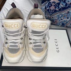 Worn Came Out 2018 Sneaker/ Bootie Like Shoes Size 38 Authentic Gucci Boots Outfits, Gucci Flashtrek, Gucci Boots, Shoes Gucci, Gucci Shoes, Boots Outfit, White Cream, Cream White, Womens Shoes Sneakers