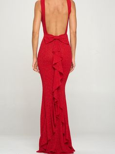 Twice As Nice Red Bow Gown | Sassy Shortcake Boutique | sassyshortcake.com Glitter Maxi Dress, Red Silk Top, Sassy Shortcake, Debs Dress, Dream Prom Dress, Prom 2023, Twice As Nice, Red Bridesmaids, 2024 Style