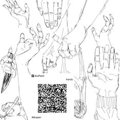 several hands are shown with qr code on them