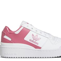 Foro Bold J 'White Pink Strata' White Adidas Sneakers With Synthetic Material, White Adidas Sneakers For Spring, White Adidas Sneakers With Round Toe, Adidas White, White Adidas, Adidas Shoes, Adidas Women, Athletic Shoes, Color White