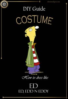 the simpsons character is wearing a green jacket and striped shirt, with text that reads diy guide costume