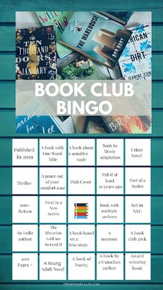 the book club bingo game is shown here