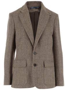 100% Calf Leather, 100% Viscose, 63% Linen, 24% Silk, 13% Wool Ralph Lauren Tweed, Ralph Lauren Linen, Designer Ralph Lauren, Ralph Lauren Blazer, Herringbone Jacket, Herringbone Blazer, Herringbone Tweed, Single Breasted Jacket, Ralph Lauren Womens