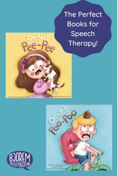 "Oh No! Pee-Pee" and "Oh No! Poo-Poo" by Jennie Bjorem are the perect books for speech therapy. Filled with functional consonant-vowel consonant-vowel words, this well-thought-out book is written by a speech-language pathologist with the acquisition of speech and language in mind. Your child will giggle while predicting what crazy spot the pee-pee and poo-poo will be in next! Great for toilet-training as in the end, the puppy uses the potty! #bjoremspeech #booksforspeech #pottytrainingbooks Sounds In English, Speech Delay