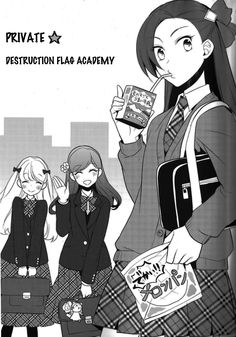 two girls in school uniforms are standing next to each other and one girl is holding a book