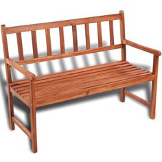 a wooden bench sitting on top of a white background