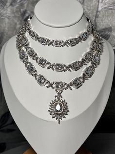 Weddings Receptions, Formal Outfits, Set Necklace, Modern Women, Layered Jewelry, Jewellery Set, American Diamond