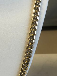 METAL: 14kt Yellow Gold LENGTH: 25 inches WIDTH: 8.5mm WEIGHT: 130.0 grams This Heavy Solid 8.5mm wide Curb Link Chain/Necklace has a bright shiny plain polished finish, very well made, flexible, comfortable to wear and has a extra large box clasp with a secure double fig 8 clasp closure. FREE SHIPPING Regular Retail Price: $16,900.00 Formal 14k Gold Cuban Link Necklace, 14k Gold Cuban Link Necklace For Formal Occasions, Classic Formal Cuban Link Necklace, Luxury 14k Gold Cuban Link Necklace For Formal Occasions, Formal Cuban Link Jewelry With Polished Finish, Formal White Gold Cuban Link Necklace, Formal 14k Stamped Cuban Link Necklace, Box Clasp, Link Chain Necklace