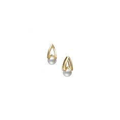 These Mikimoto M Collection Akoya Cultured Pearl Earrings are made of 18K yellow gold. They feature 7.75 millimeter A+ quality Akoya pearls.