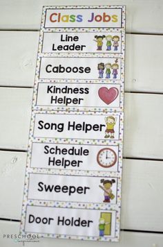 this is an image of classroom jobs labels