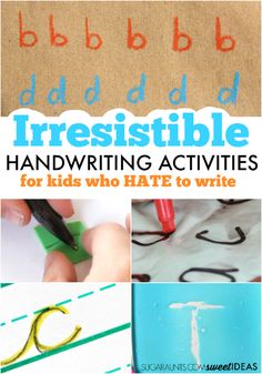 handwritten activities for kids who have to write and draw with the help of their own hands