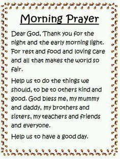 a poem that says morning prayer