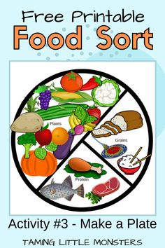 a poster with the words free printable food sort