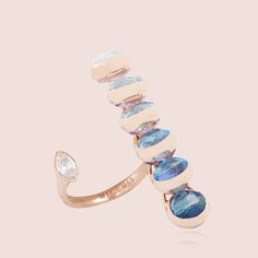 ・18k rose gold ・5,6 carats of 12 gemstones・0,25 carat of diamonds Also available in Petite version As seen in Vogue, VO+, Solitaire magazine...Any questions? Contact us now. Dance Earrings, Dancing Diamond, Ring Pop, Mini Hoop Earrings, Sky Blue Topaz, Pink Amethyst, Swiss Blue Topaz, Quartz Rose, Pink Quartz