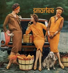 Smartee 1958 Vintage Fall Fashion, Vestidos Pin Up, Fashion Ads, Fall Vintage, Fifties Fashion, Vintage Thanksgiving, Fashion 1950s, Vintage Fall, 1960s Fashion