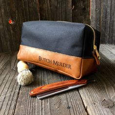 Leather Dopp Kit - Mens Toiletry Bag - Groomsmen Gifts - Canvas Travel Bag… Customizable Black Leather Bags, Mens Dopp Kit, Personalized Toiletry Bag, Leather Dopp Kit, Canvas Travel Bag, Mens Toiletry Bag, Diy Leather Bag, Leather Toiletry Bag, Leather Travel Bag