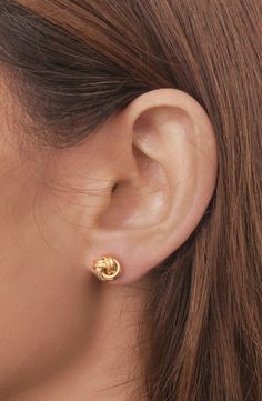 Bony Levy 14K Gold Knot Stud Earrings | Nordstrom Small Earrings Gold, Gold Knot Earrings, Simple Gold Earrings, Earring Styles, Gold Earrings Models, Modern Gold Jewelry, Minimalist Earrings Gold, Bony Levy, Knot Stud Earrings