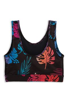 Take a swim or lounge around poolside in this sleek swim top designed with built-in UPF protection and quick-drying fabric. UPF 50+ sun protection   Lined   80% recycled polyester; 20% spandex   Hand wash, line dry   Imported Multicolor Bra-friendly Tops For Summer, Summer Multicolor Bra-friendly Tops, Summer Sports Printed Tops, Summer Sports Tops With Prints, Multicolor Beach Tops With Built-in Bra, Multicolor Vacation Tops With Built-in Bra, Printed Sports Tops For Summer, Printed Beachwear Tops For Pool, Sporty Multicolor Tankini For Vacation