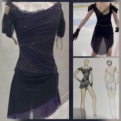 an image of a woman's figure - skating dress with sequins on it