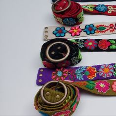 "Amazing deal for 5 of the best Peruvian embroidered flower belts, we give you the chance to choose according to your colors preferences and clothes perfect match; look different and beautiful. Our belts are ideal for this summer or cheer up someone in winter times, our artists imagination is the key, because there is not imitation! So don't waste this opportunity and save on shipping costs. Beautiful hand-embroidered belts of wool material made by our Peruvian women artists whom are inspired by Cheer Up Someone, Embroidered Belts, Alpaca Toy, Floral Belt, Boho Belt, Wool Gifts, Flower Belt, Embroidered Belt, Boho Belts