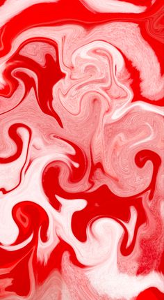 an abstract red and white painting with swirly lines on it's surface photo