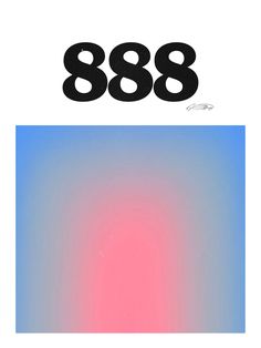 an image of the number eight88 in black on a blue and pink background