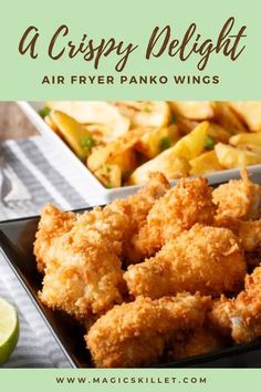 crispy delight air fryer panko wings with lime wedges on the side