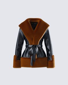 Kalilah Black Faux Leather Coat Fall Mini Skirt, Winter Date Outfits, Leather Wrap Belt, Black Leather Coat, Faux Leather Coat, Miniskirt Outfits, Wrap Belt, Dope Fashion, Outerwear Outfit