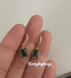 Hoop size; 12mm x 12mm Teardrop charm; 13x12mm 18k GOLD plated earring set.  They are 18k Gold plated so can be worn everyday and keep their gorgeous gold colour and shine, longer than your standard.  Shipping available for International orders * Shipped same/next business day * All earrings come in a gift pouch ✨ * Message me if you have any questions or custom requests 💕 *If the amount you need says not in stock -message me and I can check for you Rectangular Earrings, Earrings Wedding, Gold Plated Necklace, Elegant Earrings, Necklace Earring Set, Earrings Set, Ring Set, Emerald Green, Wedding Gift