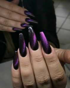 Nails Grunge, Dark Purple Nails, Witchy Nails, Purple Acrylic Nails, Halloween Acrylic Nails, Purple Nail Designs, Gothic Nails, Goth Nails