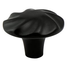 a close up of a black object on a white background