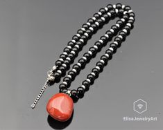 Dynamic Energy Necklace Natural Red Jasper Pendant Necklace Black Onyx Necklace Gemstone Balances Believer Necklace Christmas Gift  Free fast shipping 3-5 business days delivered to the purchaser all necklaces  -ALL THE PRODUCTS AT ELISAJEWELRYART ARE HANDMADE AND MADE WITH NATURAL BEADS. -WHAT DOES THE RED JASPER STAND FOR Jasper is regarded as a gemstone that gives a sense of well-being, intensifying that feeling. Red jasper has been used as a stone of protection for thousands of years. It is Gift Onyx Crystal Necklaces With Polished Beads, Spiritual Red Necklace With Natural Stones, Red Onyx Jewelry For Gift, Adjustable Red Necklace With Black Beads, Red Jasper Necklaces, Red Natural Stone Crystal Pendant Necklace, Energy Necklace, Red Jasper Spiritual Necklace, Black Onyx Necklace