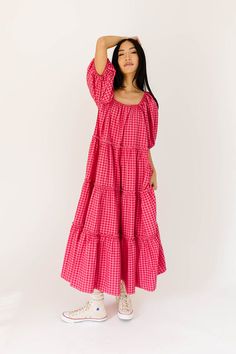 daymaker dress // pink gingham *zoco exclusive* Mission Fits, Sunday Attire, Fun Dresses, Adorable Dresses, Fit Checks, Pink Gingham Dress, Wrap Sweater Dress, Dopamine Dressing, Southern Lady